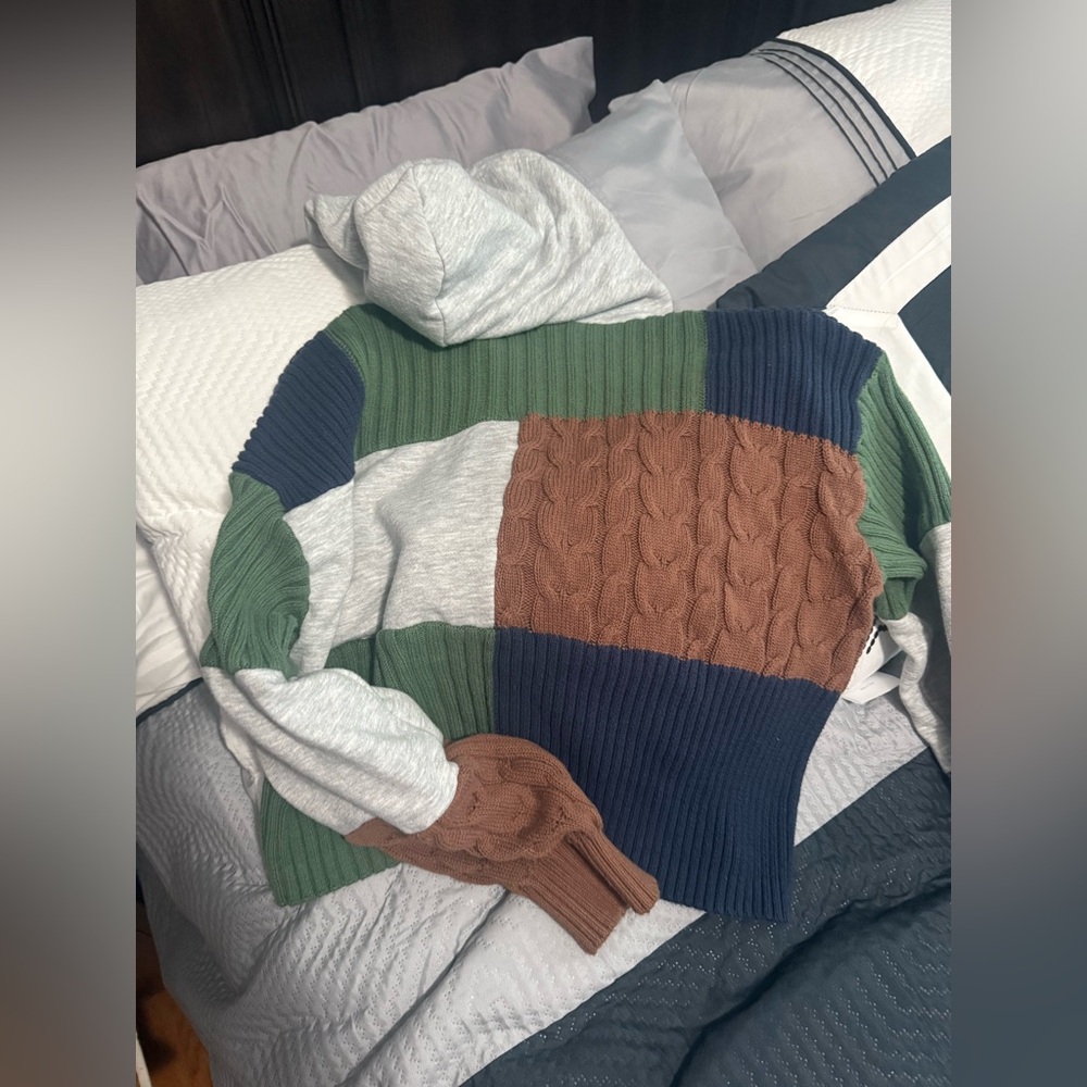 Colorblock Knit womens Sweater- fitz and eddi MEDIUM cropped - Picture 4 of 4